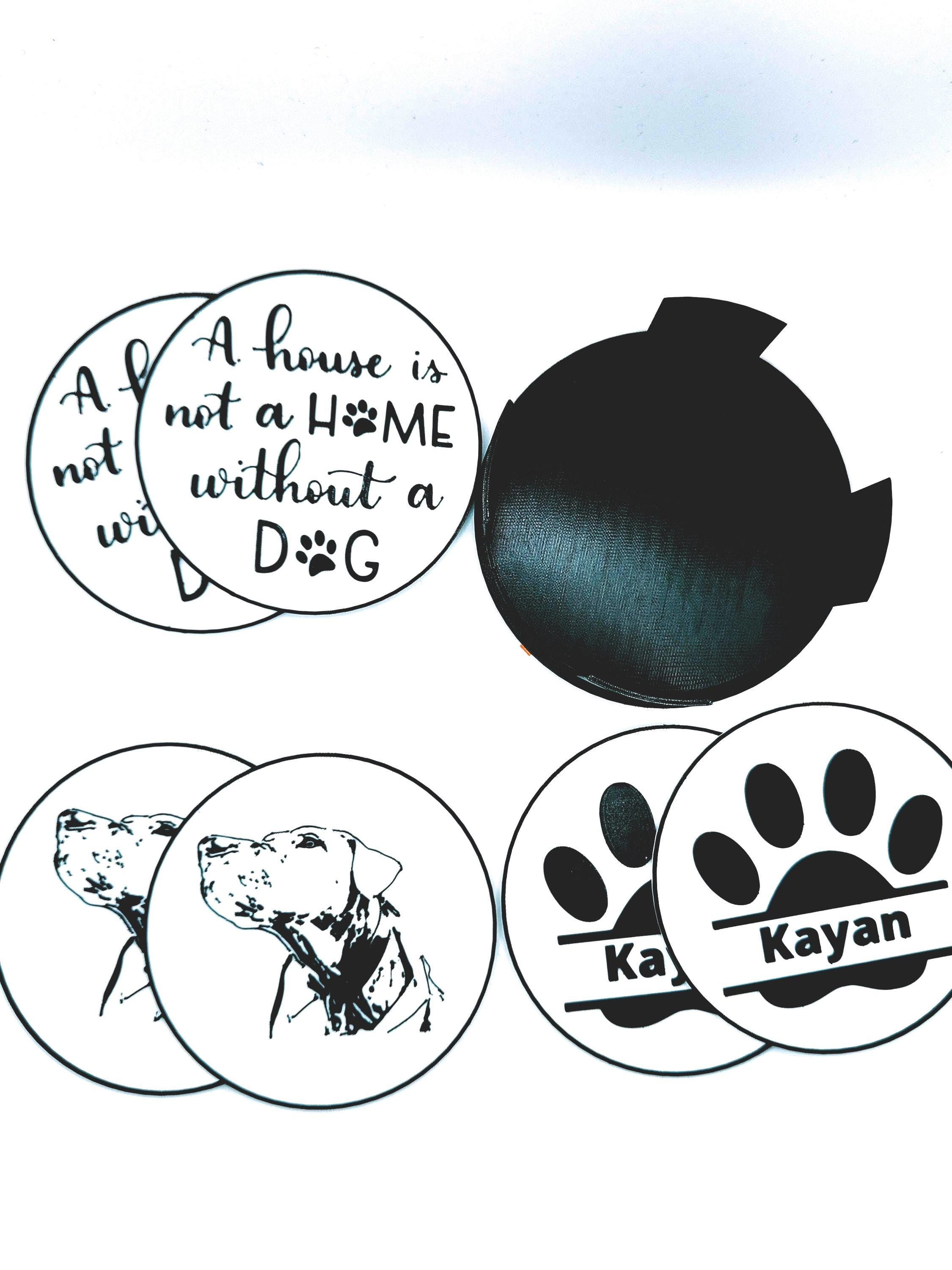 Coaster set dog lover with dog paw and name, dog photo and quote | perfect gift for dog owner |